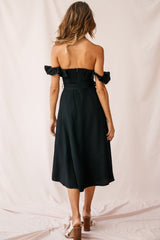 Matisse Off-Shoulder Placket Dress Black