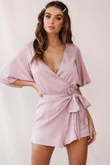 Nadi V-Neckline Wrap Romper Blush