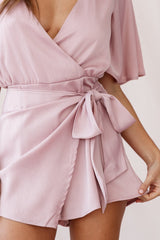 Nadi V-Neckline Wrap Romper Blush