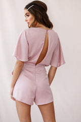 Nadi V-Neckline Wrap Romper Blush