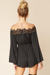 Brittany Bell Sleeve Romper Black
