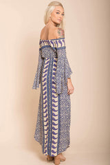 Lilia Tube Maxi Dress Beige Purple