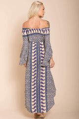 Lilia Tube Maxi Dress Beige Purple