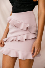 Frilled To Meet You Mini Skirt Mauve