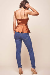 Laural Side-Tie Wrap Top Copper