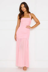 Aveline Halter Mesh Maxi Dress