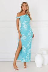 Billions Off Shoulder Mesh Maxi Dress