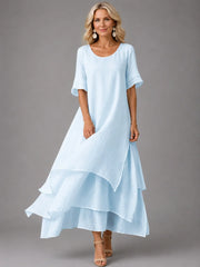 Women's Tiered Chiffon Maxi Dress | Flowing Elegant Maxi Dress