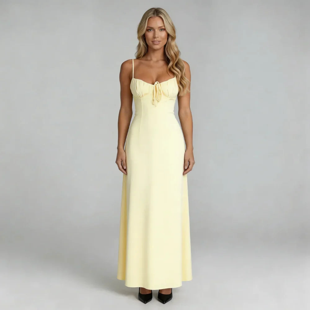 Iliana Lace-Up Maxi Dress