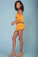 Rhea Top and Skort Set Mustard