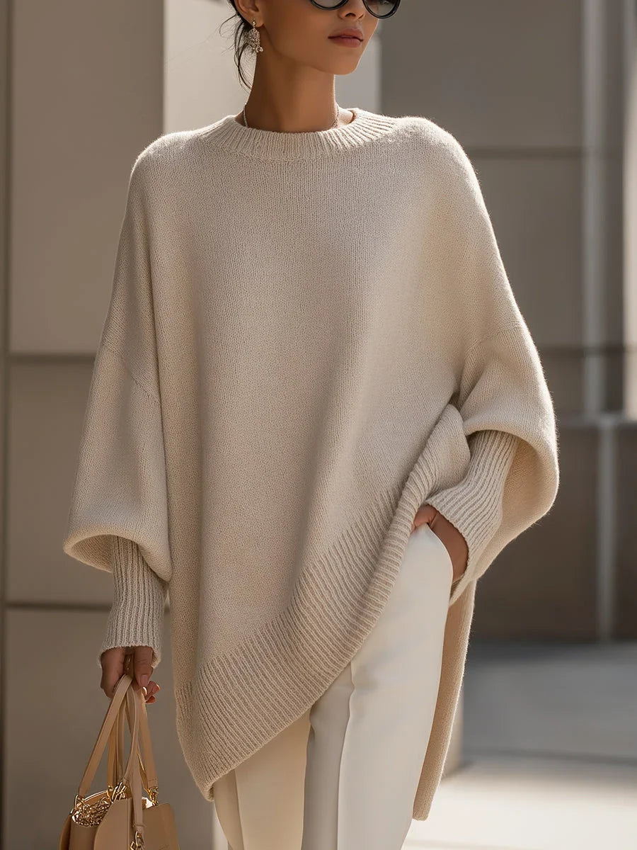 Women's Oversized Wool-Blend Sweater | Relaxed Draped Pullover