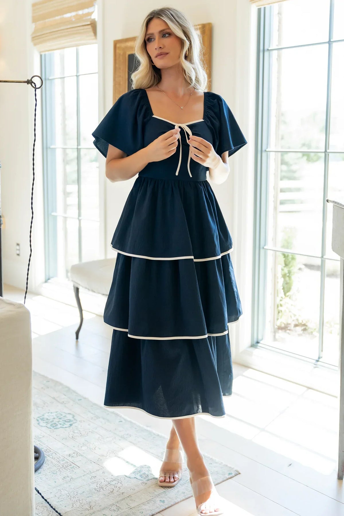Madrid Tiered Dress | Navy