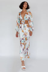 Meet Me In Fiji Tied Top Floral Yellow