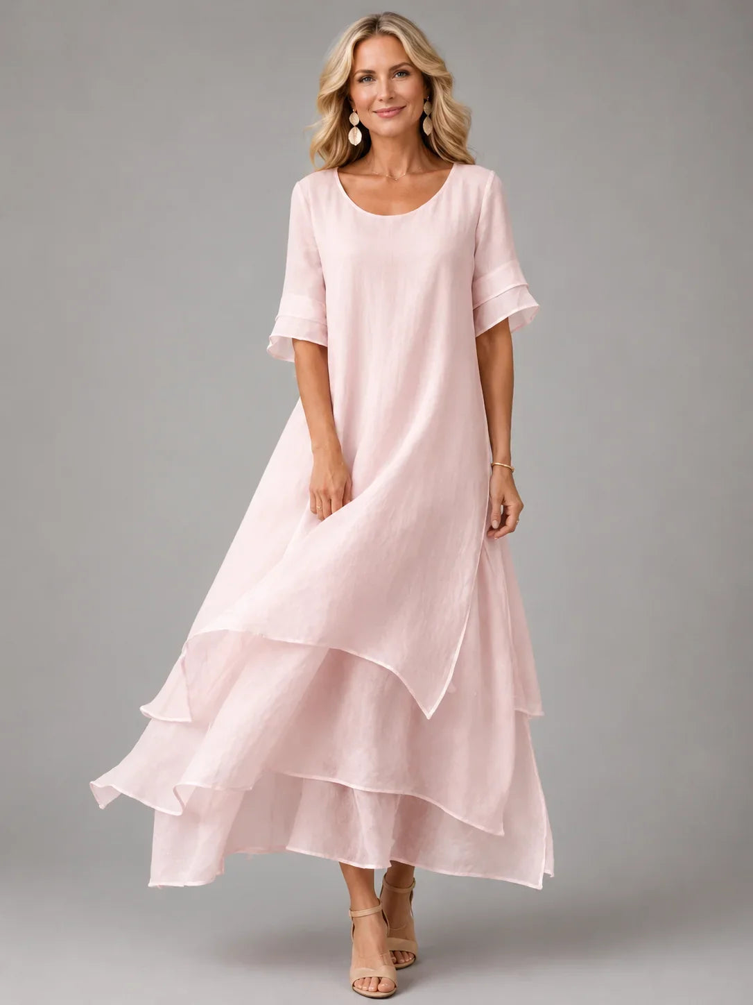 Women's Tiered Chiffon Maxi Dress | Flowing Elegant Maxi Dress