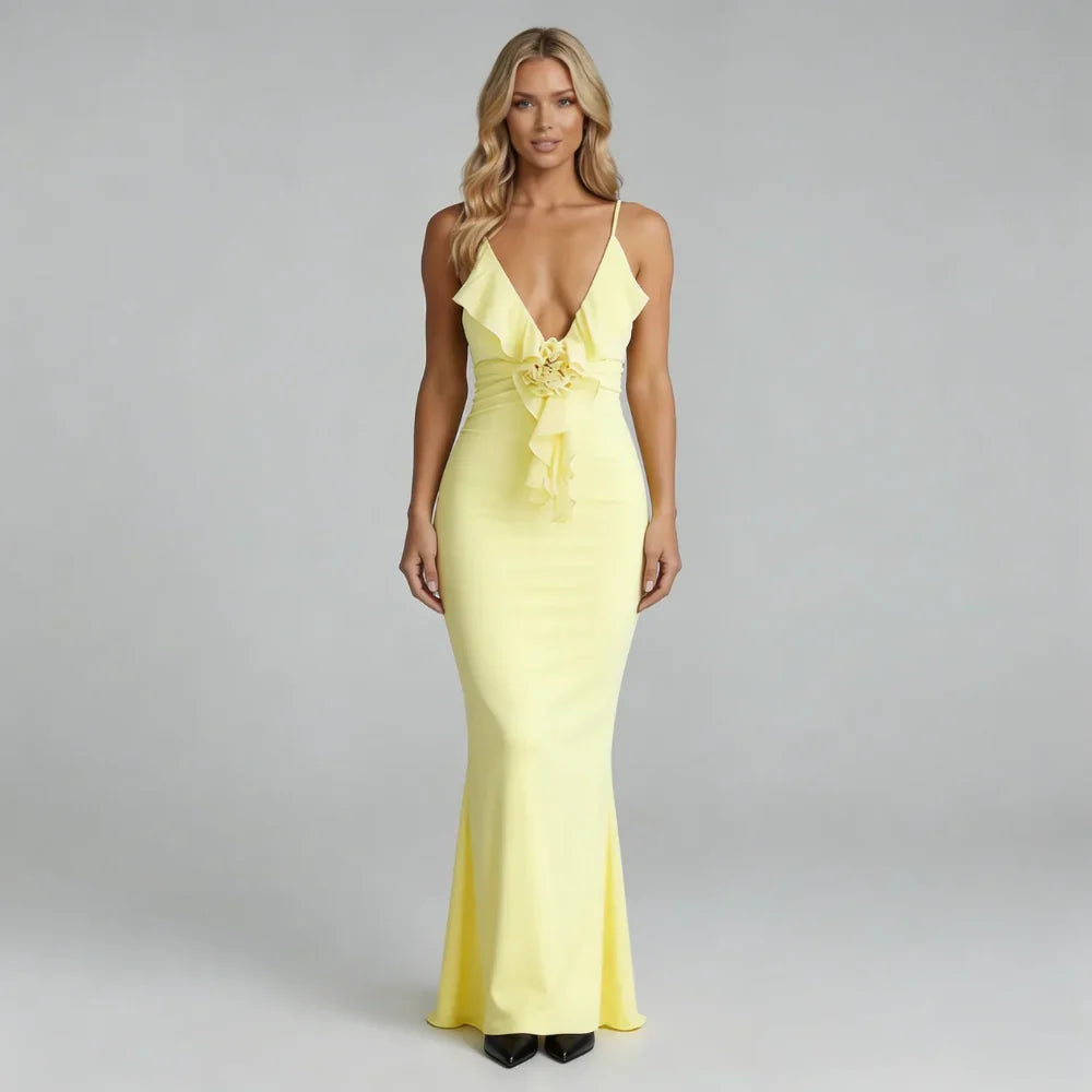 Cecelia Rosette Maxi Dress