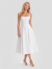 Cotton Broderie Anglaise Trim Midi Sundress