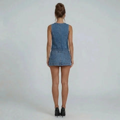 Claire Tie Denim Set