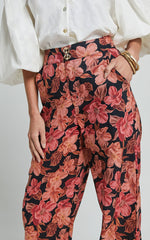 Amalie The Label - Rosabel Linen Blend High Waisted Wide Leg Pants in Atalie Print