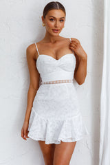 Surabaya Twist Bust Textured Mini Dress White