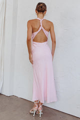 Coastal Charm Twist Back Maxi Dress Pink
