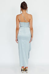 Kamillia One-Shoulder Split Midi Dress Pistachio