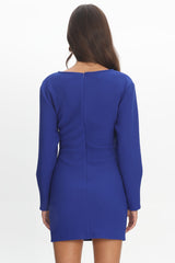 Briona Long Sleeve Buckle Mini Dress Cobalt