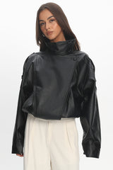 Bellarae High Neck Bomber Jacket Black