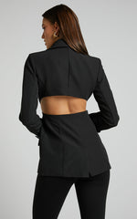 Chona Blazer - Tailored Hourglass Cut Out Blazer in Black