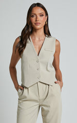 Lorcan Vest - Tailored Vest in Stone