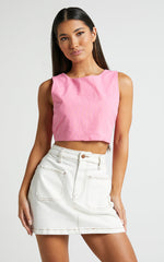 Loxley Top - Tie Up Top in Pink