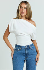 Nalfie Top - Asymmetrical Top in White