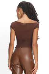 Renza Knit Top Chocolate