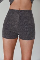 Jackpot Diamante Shorts Black