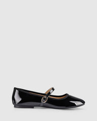 VERALi Bambi Mary-Jane Flats Black Patent