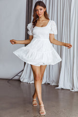 Marirose Tied Back A-Line Mini Dress White