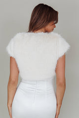 Sophi Short Sleeve Fur Jacket Cream