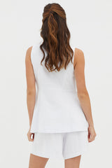 Philomena Pleat Shorts White
