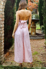 La Galerie Pintuck Pleat Bandeau Jumpsuit Blush
