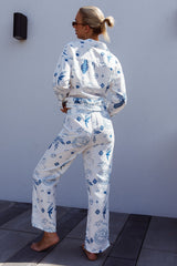 Weekend Bliss Pants Printed White