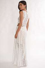 Eleesa Maxi Skirt Lace White