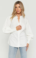 Tansu Long Sleeve Tie Back Shirt in White