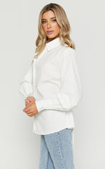 Tansu Long Sleeve Tie Back Shirt in White