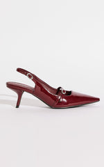 Therapy Shoes - Parlour Slingback Heels in Cherry Patent