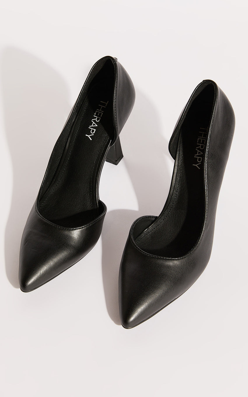 Therapy Shoes - Temptress Heels in Black PU
