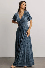 Leslie Velvet Maxi Dress | Blue