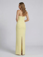 Strapless Crepe Maxi Dress