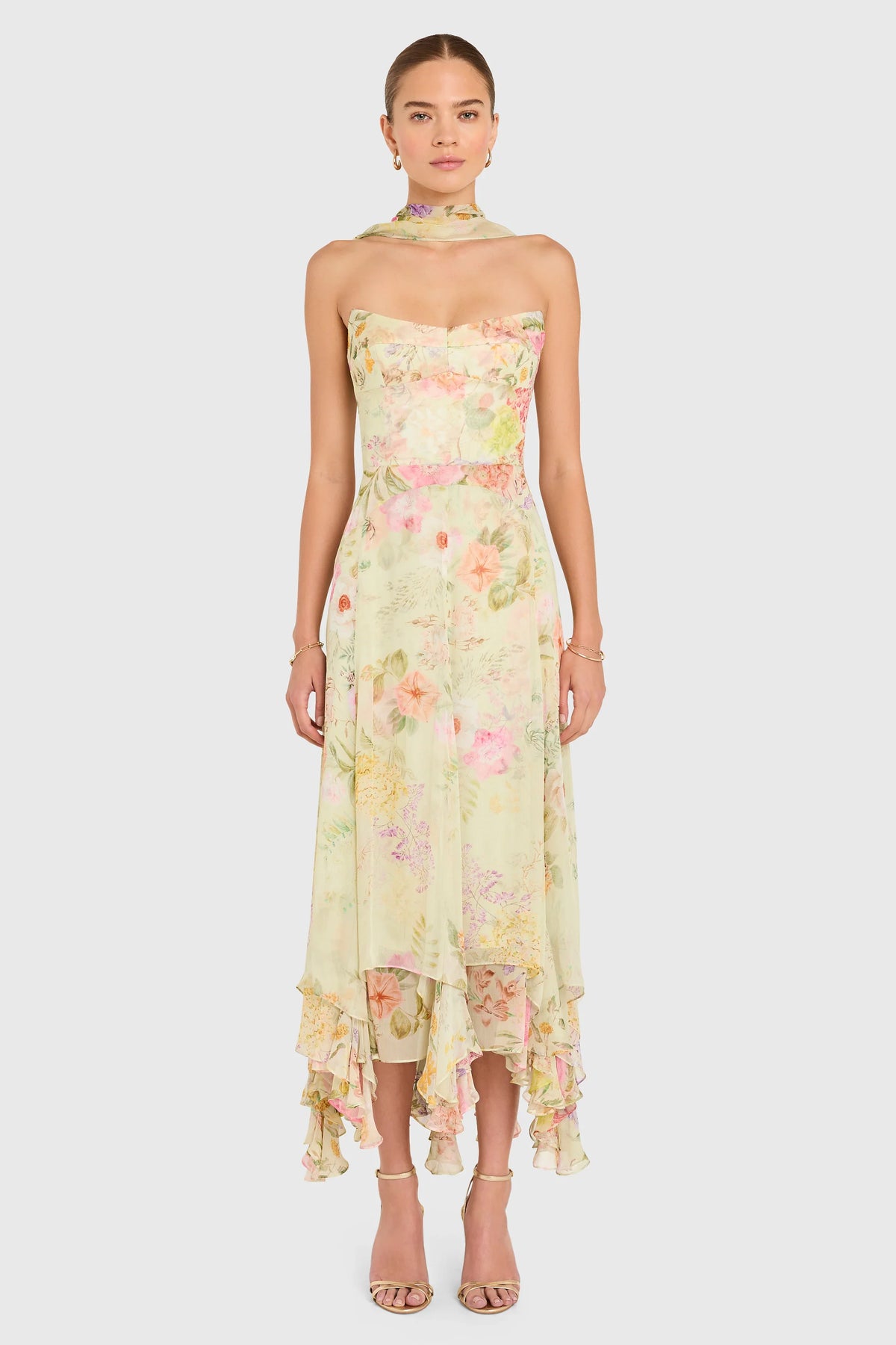 Monterey Dress With Scarf in Whistledown