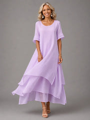Women's Tiered Chiffon Maxi Dress | Flowing Elegant Maxi Dress