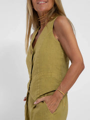 Women's Sleeveless Vest & Wide-Leg Pants Set | Tailored Two-Piece Suit