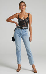 Carmilla Bodysuit - Lace Corset Bodysuit in Black Lace